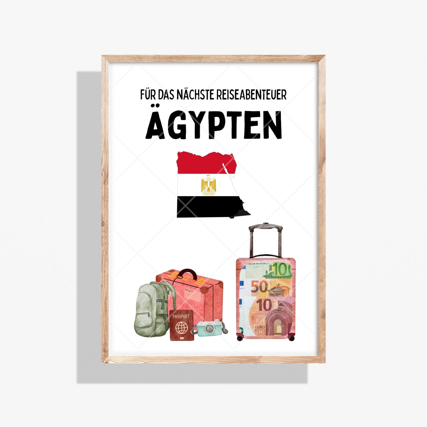 Ägypten Reise Geldgeschenk Reisegutschein – Digitaler Sofort Download PDF A4 zum Ausdrucken