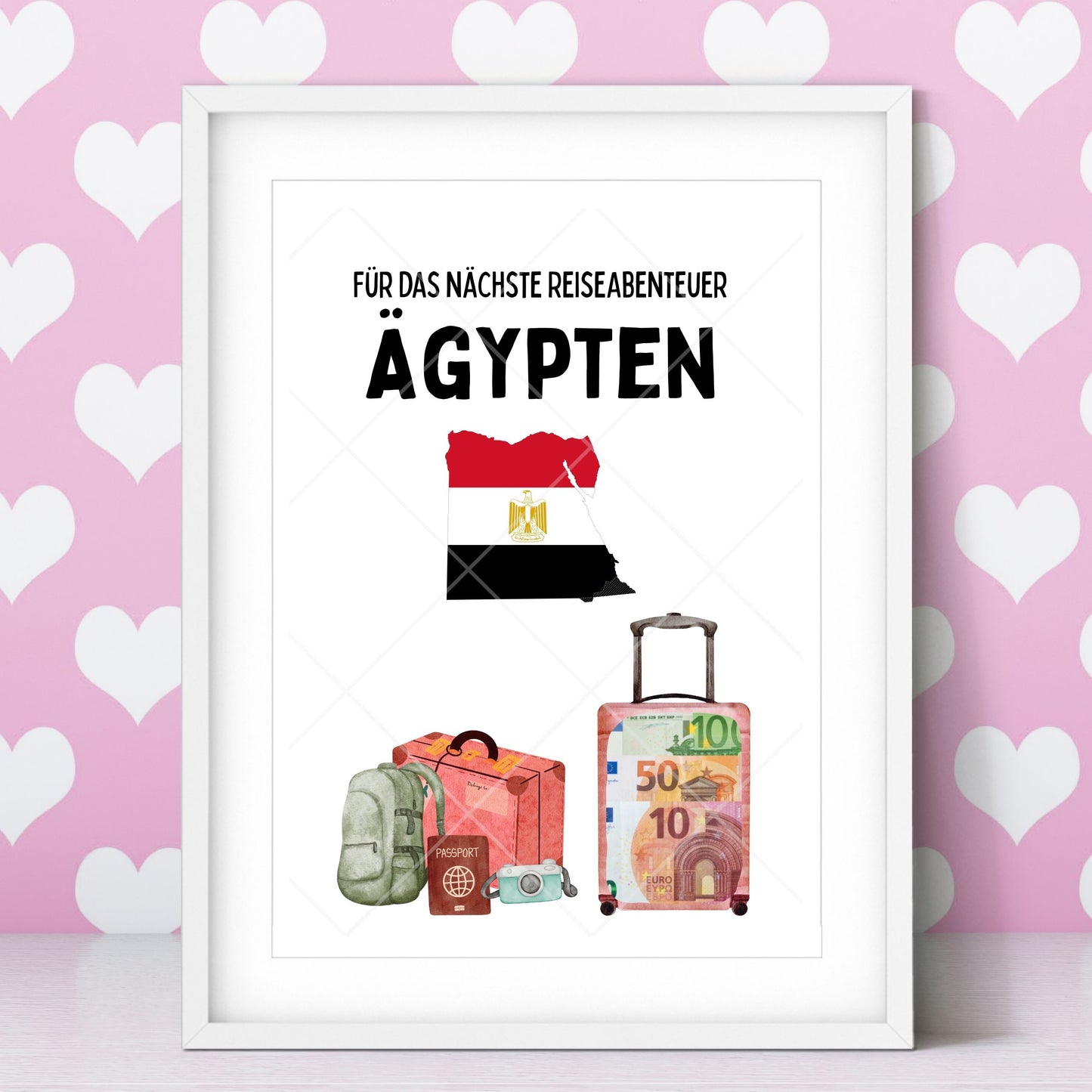 Ägypten Reise Geldgeschenk Reisegutschein – Digitaler Sofort Download PDF A4 zum Ausdrucken