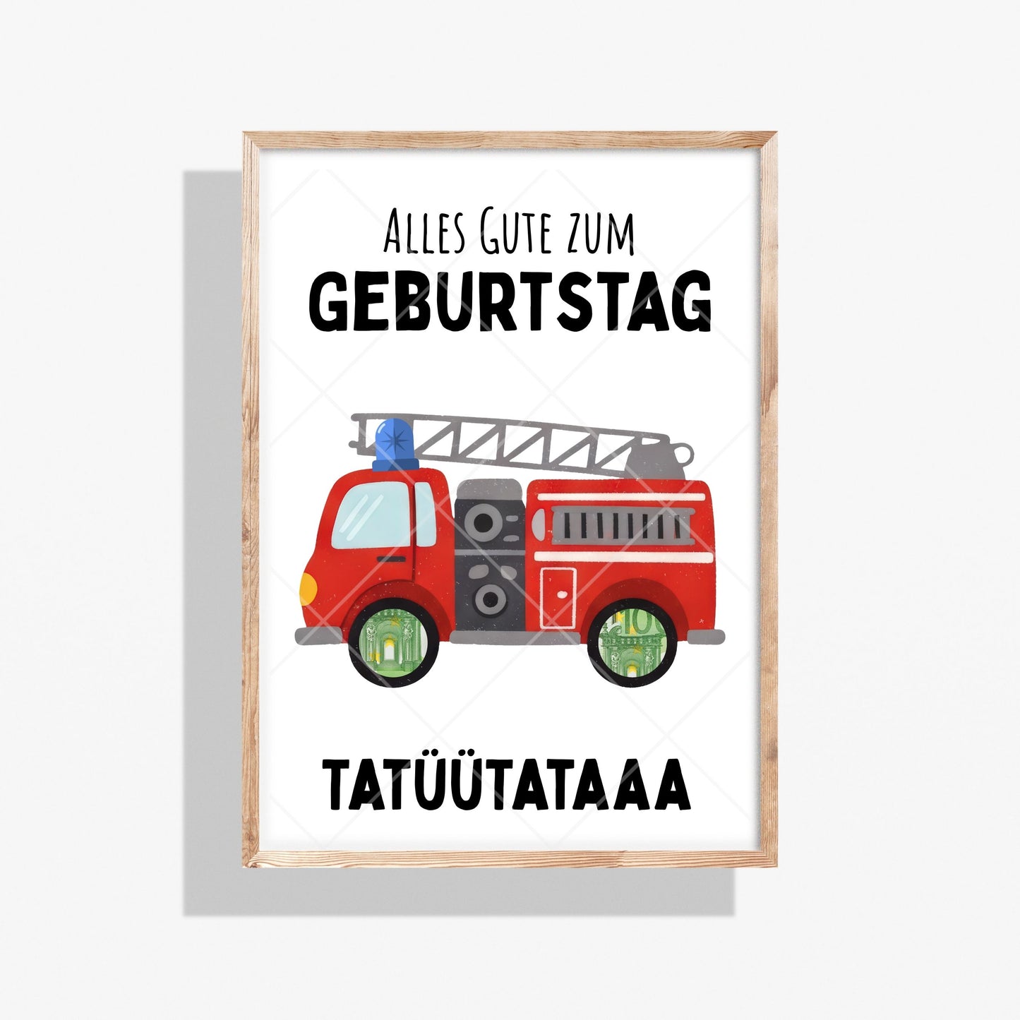 Feuerwehr Geldgeschenk Geburtstag – Digitaler Sofort Download PDF A4 zum Ausdrucken