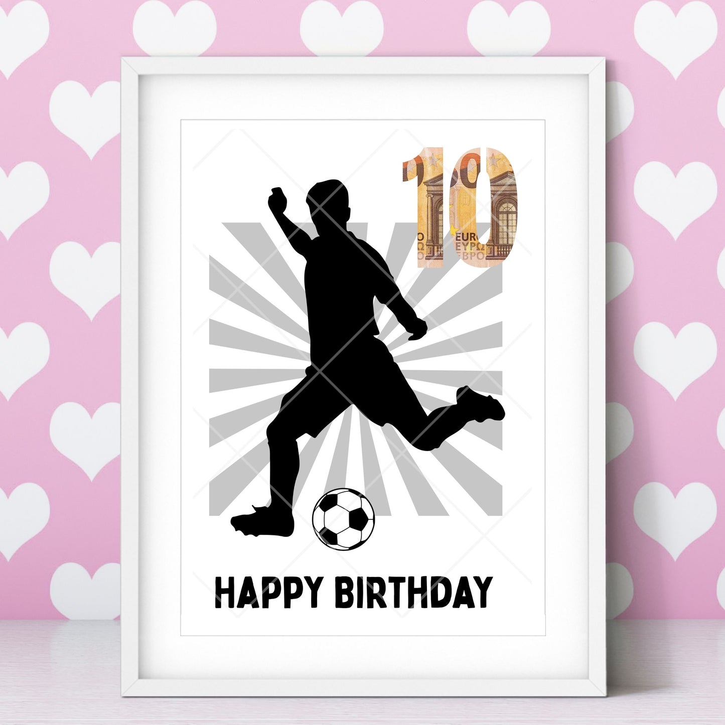 Fußball Geldgeschenk 10 Geburtstag – Digitaler Sofort Download PDF A4 zum Ausdrucken
