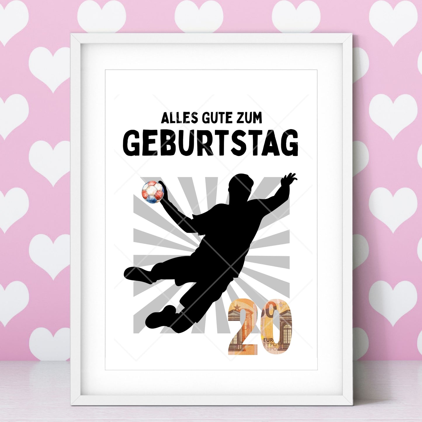 Fußball Geldgeschenk 20 Geburtstag – Digitaler Sofort Download PDF A4 zum Ausdrucken