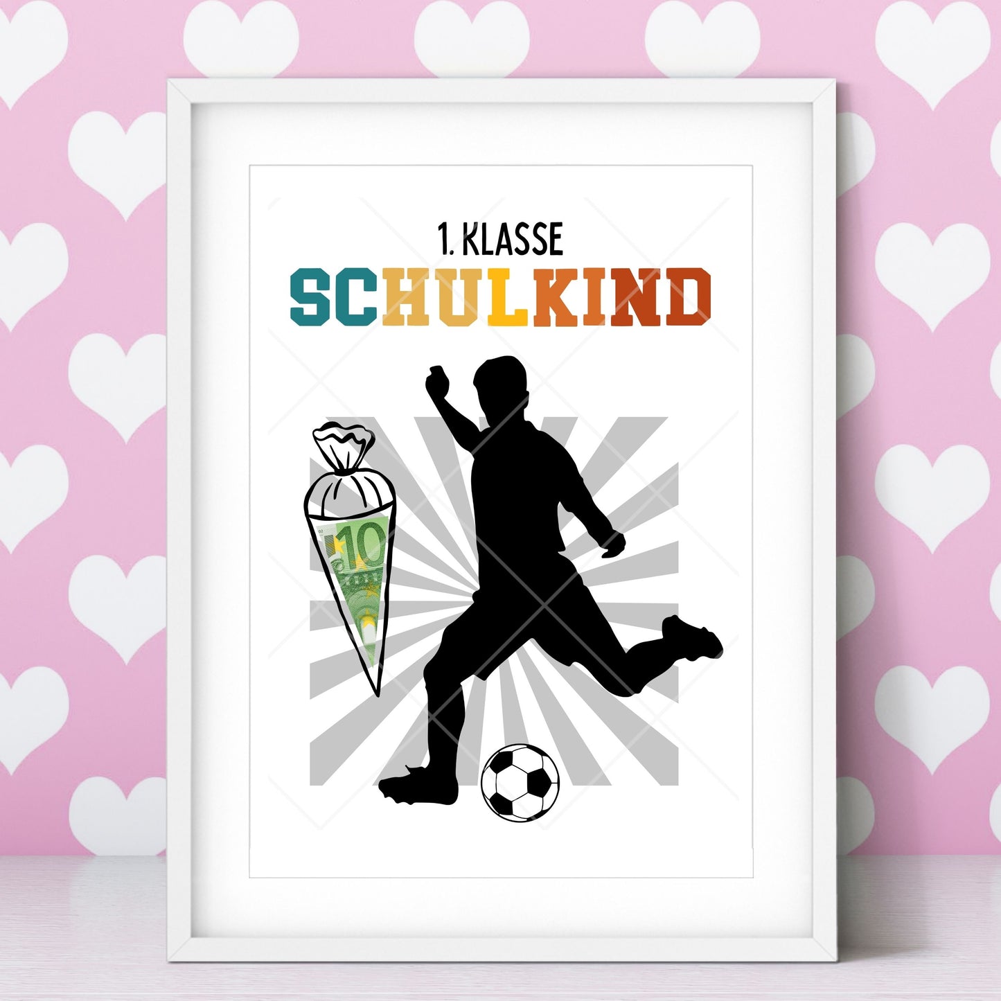 Geldgeschenk Einschulung Fußball Schulkind – Digitaler Sofort Download PDF A4 zum Ausdrucken