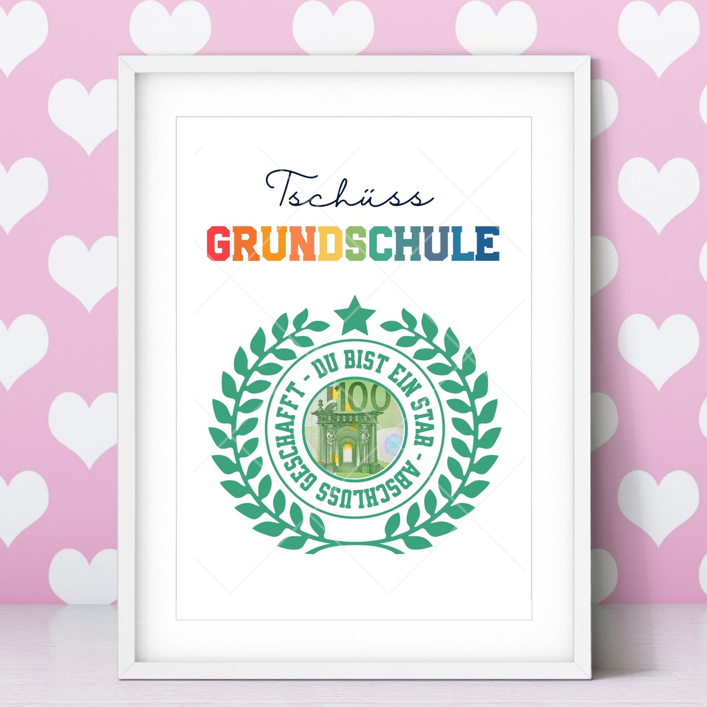 Geldgeschenk Grundschule Abschluss Tschüss – Digitaler Sofort Download PDF A4 zum Ausdrucken