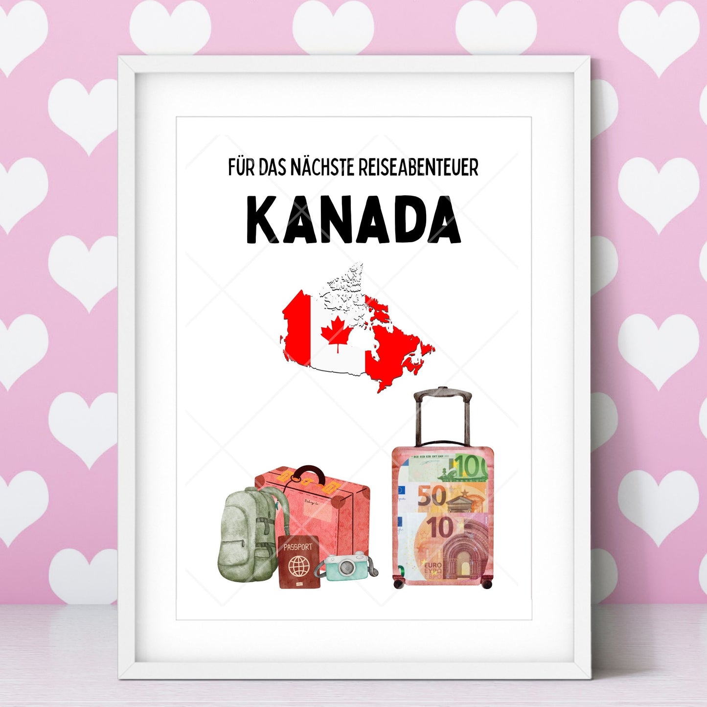 Kanada Reise Geldgeschenk - Digitaler Sofort Download PDF A4 zum Ausdrucken
