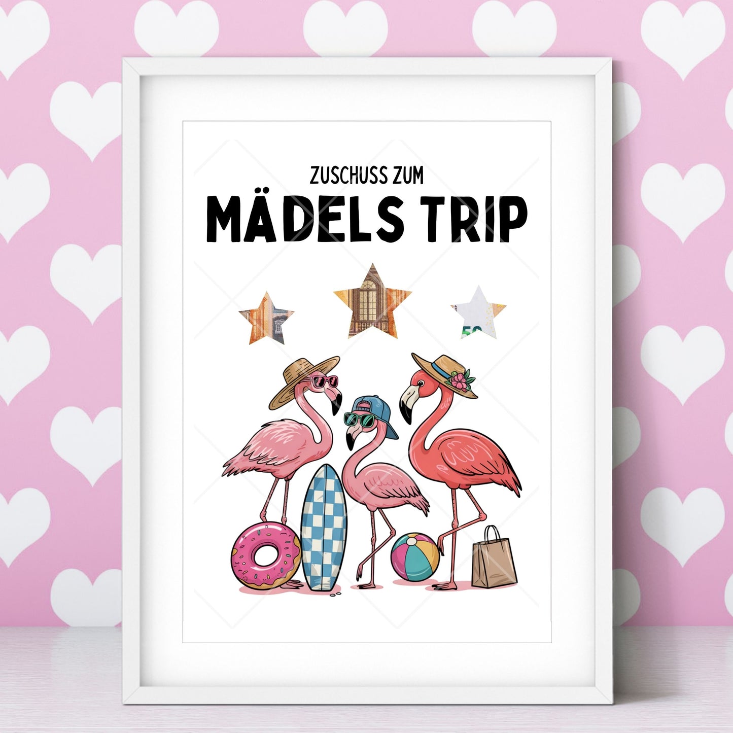 Mädels Trip Reise Geldgeschenk - Digitaler Sofort Download PDF A4 zum Ausdrucken