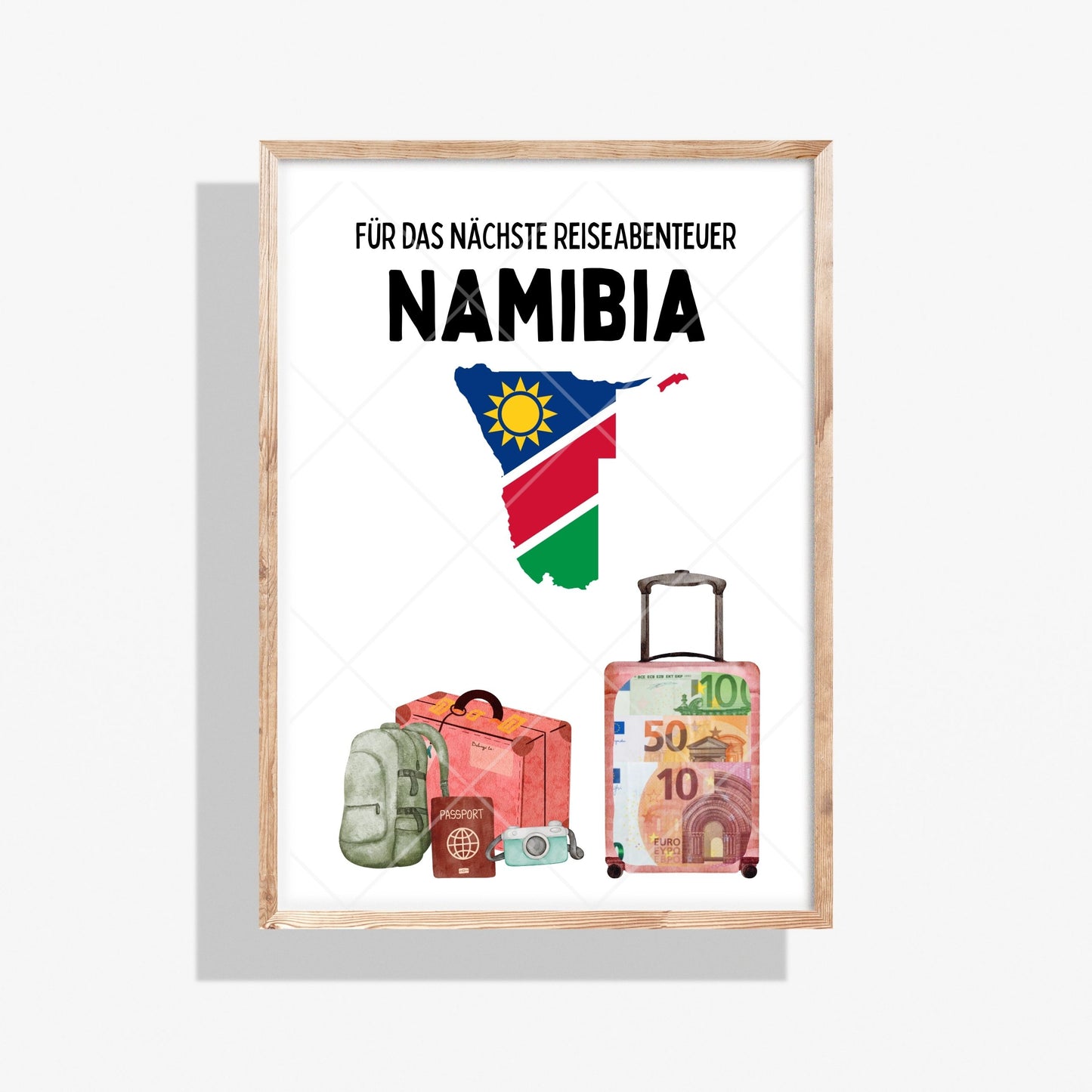 Namibia Reise Geldgeschenk Reisegutschein – Digitaler Sofort Download PDF A4 zum Ausdrucken