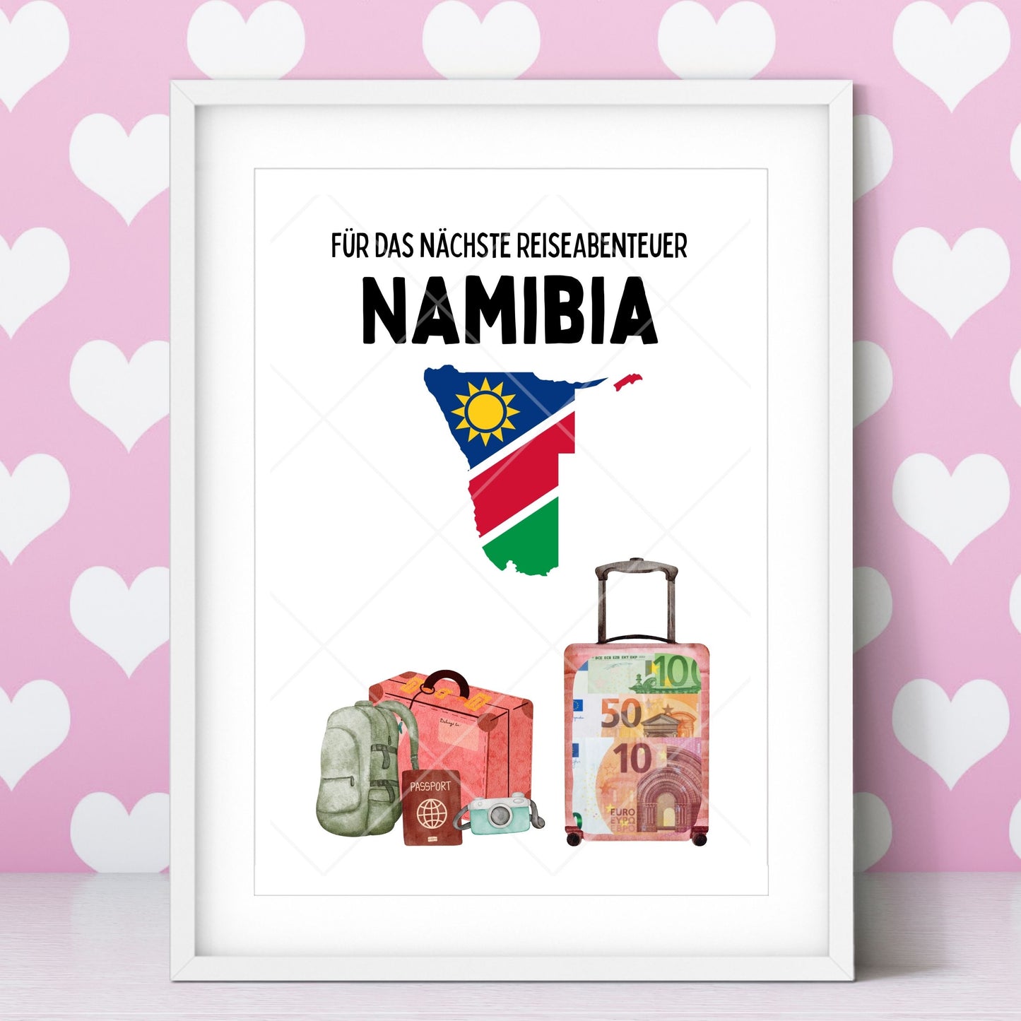 Namibia Reise Geldgeschenk Reisegutschein – Digitaler Sofort Download PDF A4 zum Ausdrucken