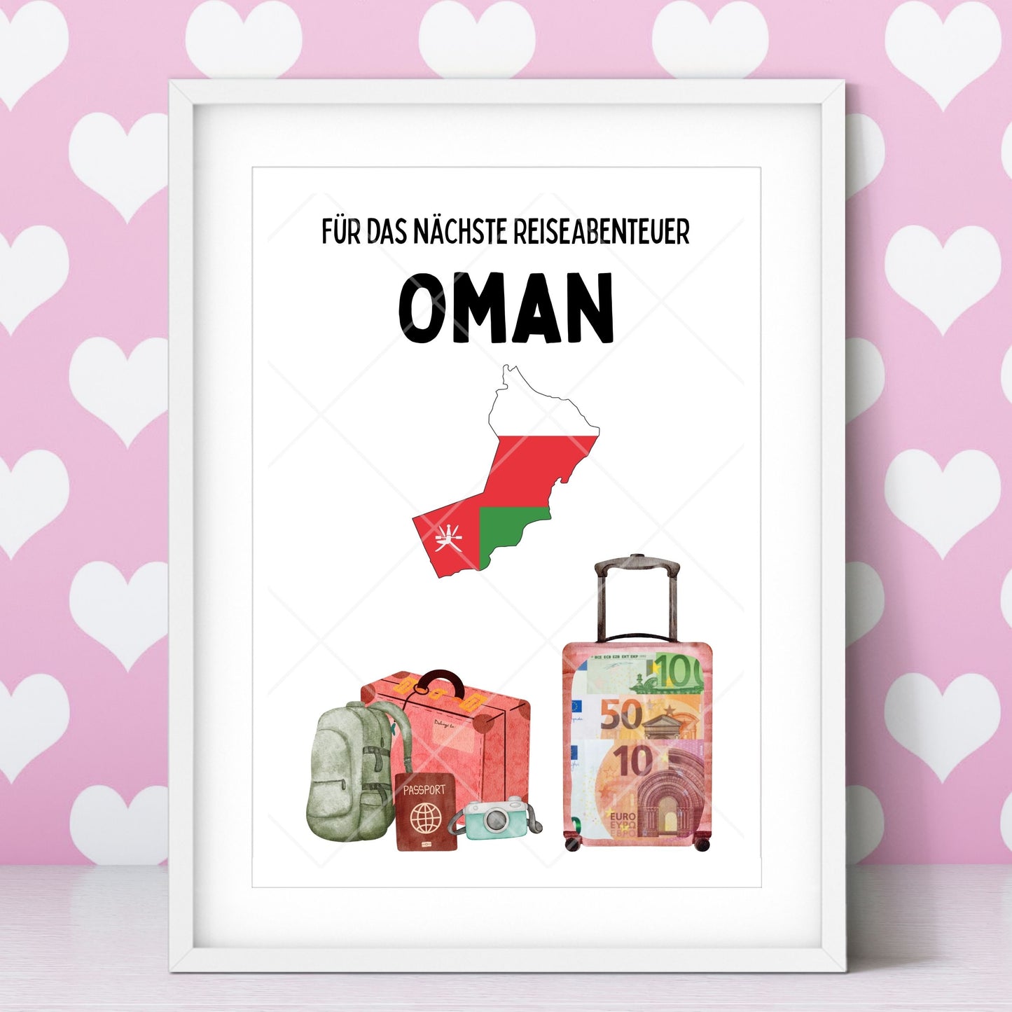 Oman Reise Geldgeschenk Reisegutschein – Digitaler Sofort Download PDF A4 zum Ausdrucken