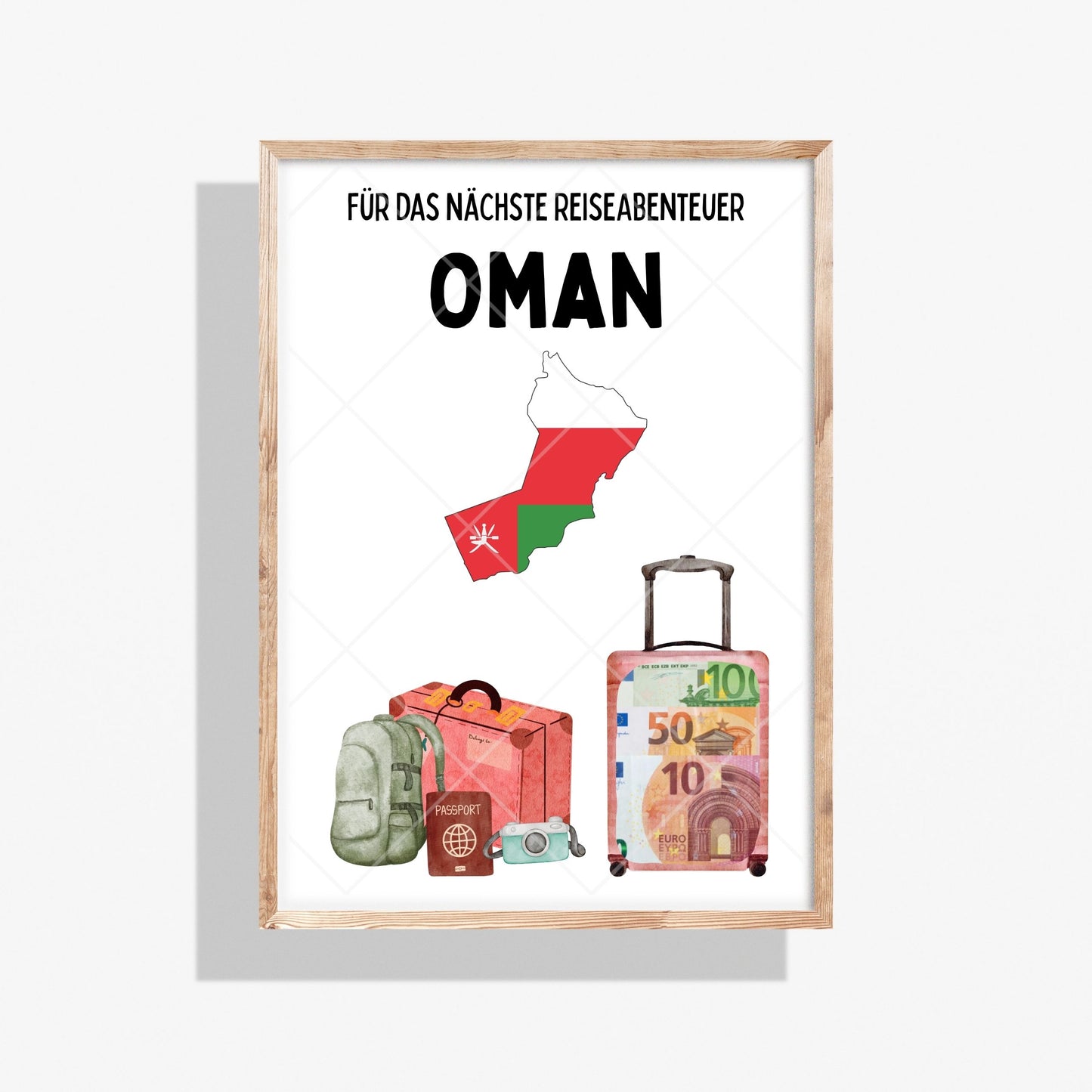 Oman Reise Geldgeschenk Reisegutschein – Digitaler Sofort Download PDF A4 zum Ausdrucken