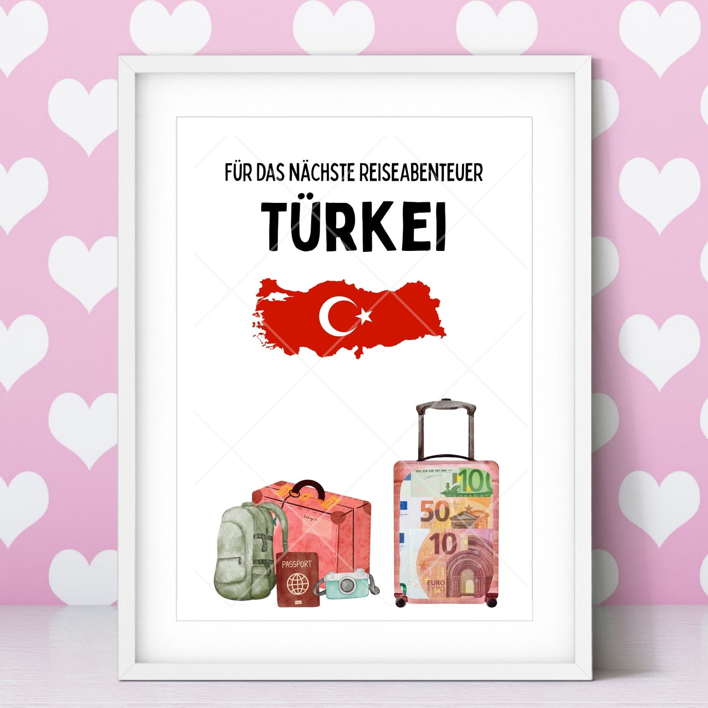 Türkei Reise Geldgeschenk - Digitaler Sofort Download PDF A4 zum Ausdrucken