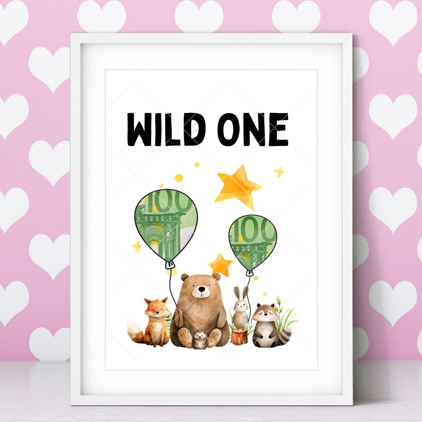 Wild One Geldgeschenk 1. Geburtstag – Digitaler Sofort Download PDF A4 zum Ausdrucken