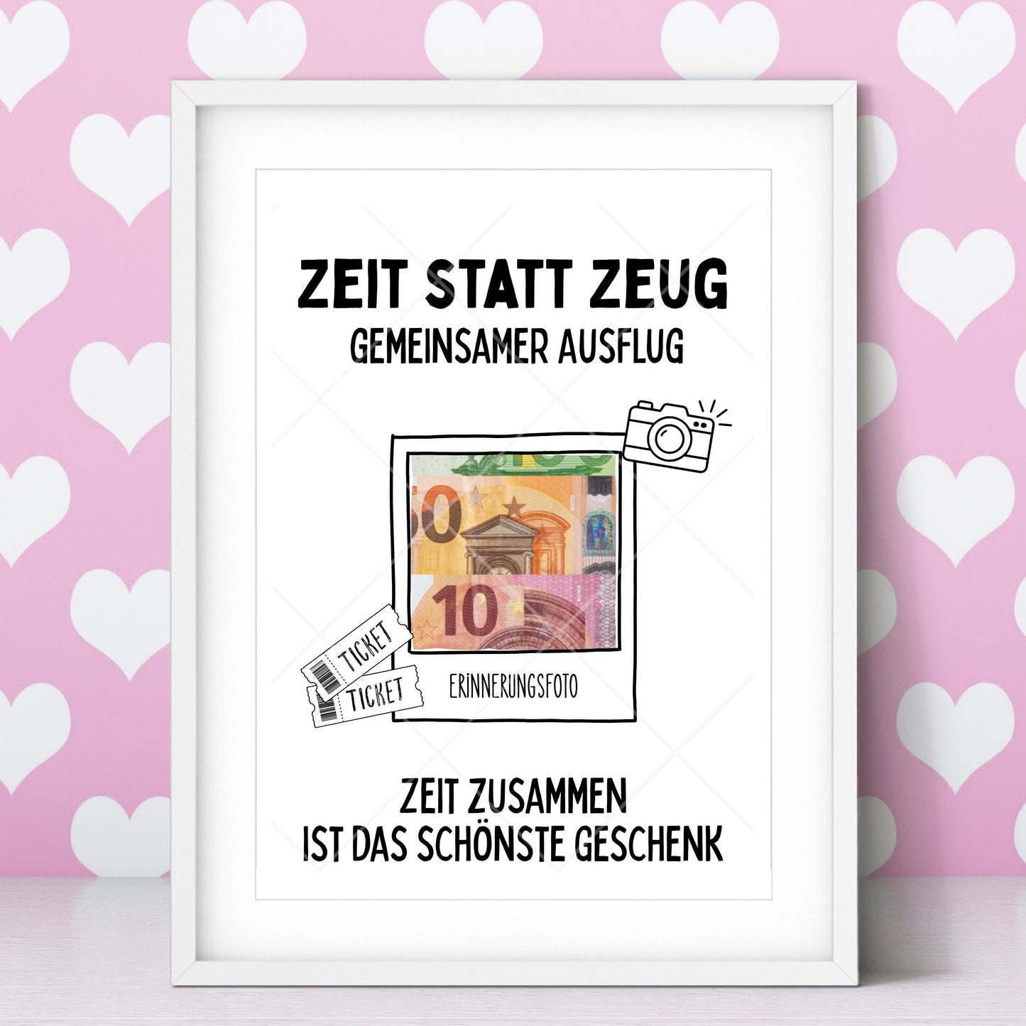 Gemeinsamer Ausflug Geldgeschenk Zeit statt Zeug - Digitaler Sofort Download PDF A4 zum Ausdrucken