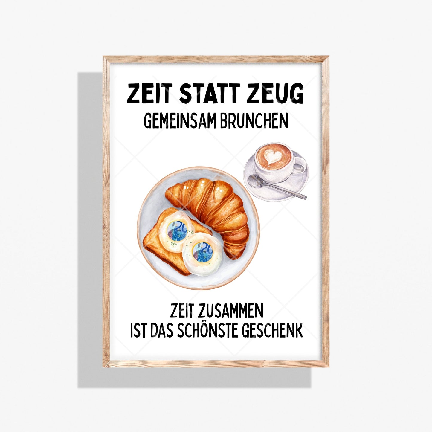 Restaurant, Brunchen & Eis essen Zeit statt Zeug Geldgeschenk | Sparset 3x A4 PDF Sofort-Download